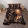 Maxcorners Fishing Skull Fisherman Sunset Personalized Name Unisex 3D Bedding Set