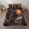 Maxcorners Fishing Skull Fisherman Sunset Personalized Name Unisex 3D Bedding Set
