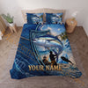 Maxcorners Fishing Blue Ocean Adventure Personalized Name Unisex 3D Bedding Set (13 Fish Species)