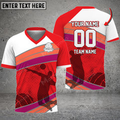 Maxcorners Volleyball Colorful Personalized  V-neck T-Shirt