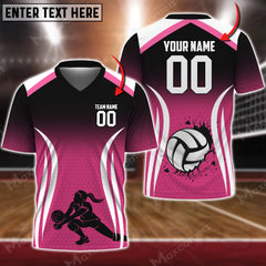 Maxcorners Volleyball Color Options Personalized 3D V-neck T-Shirt