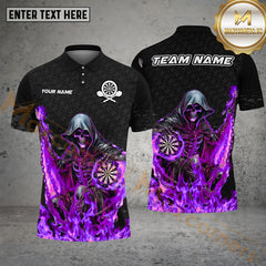Maxcorners Darts Skull Personalized Name, Team Name  3D Shirt