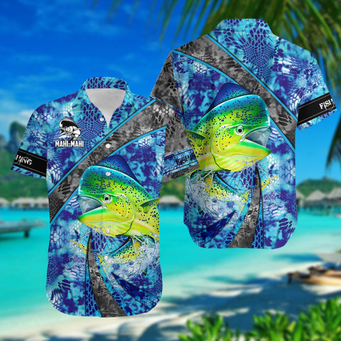 Maxcorners Fishing Mahi-mahi 3D Full Shirts Hawaiian Shirt