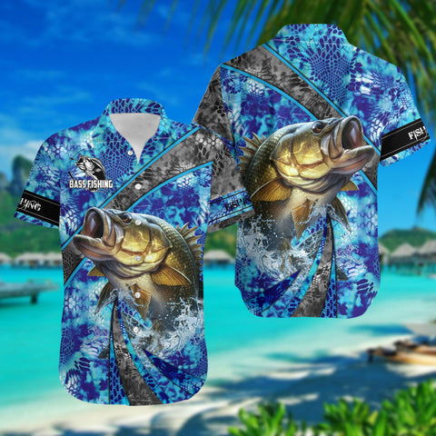 Maxcorners Fishing Bass 3D Full Shirts Hawaiian Shirt
