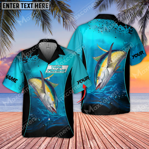 Max Corner Tuna Fishing Deep Water Art Sport Jersey Style Personalized 3D Hawaiian Shirt