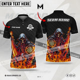 Maxcorners Darts Skull Personalized Name, Team Name  3D Shirt