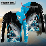 Maxcorner Chinook Fishing Wave Pattern Personalized Name And Team Name Long Sweat Shirt