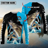 Maxcorner Walleye Fishing Wave Pattern Personalized Name And Team Name Long Sweat Shirt