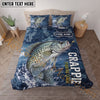 Maxcorners Fishing Blue Water Splash Legend Personalized Name Unisex 3D Bedding Set (13 Fish Species)