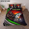 Maxcorners Fishing Skull Angler Red Sunset Personalized Name Unisex 3D Bedding Set (13 Fish Species)