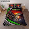 Maxcorners Fishing Skull Angler Red Sunset Personalized Name Unisex 3D Bedding Set (13 Fish Species)