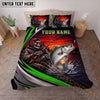 Maxcorners Fishing Skull Angler Red Sunset Personalized Name Unisex 3D Bedding Set (13 Fish Species)