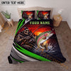 Maxcorners Fishing Skull Angler Red Sunset Personalized Name Unisex 3D Bedding Set (13 Fish Species)