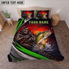 Maxcorners Fishing Skull Angler Red Sunset Personalized Name Unisex 3D Bedding Set (13 Fish Species)