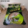 Maxcorners Fishing Neon Green Water Splash Personalized Name Unisex 3D Bedding Set (13 Fish Species)
