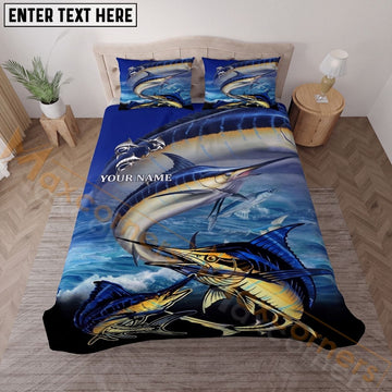 Maxcorners Fishing Blue Ocean Sport Adventure Personalized Name Unisex 3D Bedding Set