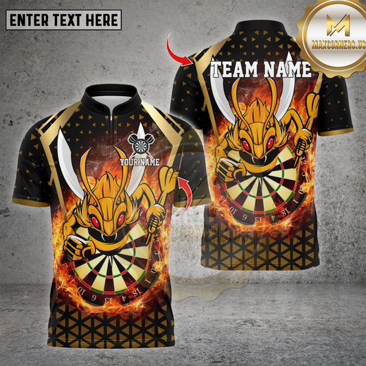 Maxcorners Darts Shirt Bee Dartboard Multioptions Personalized Name, Team Name Unisex 3D Shirt (4 Colors)