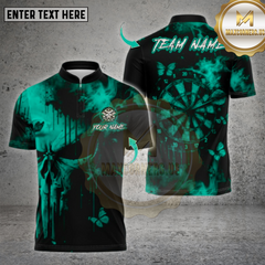 Maxcorners Darts Shirt Skull Butterfly Dartboard Multioptions Personalized Name, Team Name Unisex 3D Shirt (4 Colors)