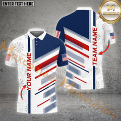 Maxcorners Darts America Flag Line Personalized Name, Team Name 3D Shirt