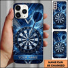 Maxcorners Darts Phone Case Steel Arrow Hit Bullseye Chevron Grid Hexagon Mesh Shattered Glass Frame Personalized Name Multi Options Cover (7 Colors)