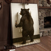 Maxcorners Funny Black Bear Canvas Wall Art – Hilarious Bathroom Humor Decor – Rustic Cabin Lodge Gag Gift – Quirky Hunting Camp Animal Artwork