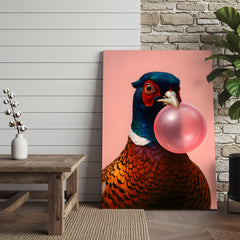 Maxcorners Funny Pheasant Canvas Wall Art – Unique Hunting Cabin Decor & Perfect Gift for Hunters
