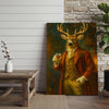 Maxcorners Deer Gentleman Wall Art Canvas – Whiskey Hunter Canvas Decor for Rustic Cabin, Lodge & Man Cave Gift
