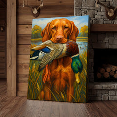 Maxcorners Rustic Hunting Wall Art – Dog and Duck Canvas Print