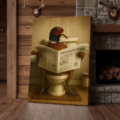 Maxcorners Phesan Reading News Smoking Bathroom Wall Art – Rustic Decor for Men, Hilarious Gift for Men, Hunter