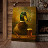Maxcorners Funny Mallard Duck Smoking & Drinking Cocktail Glasses Canvas Wall Art - Rustic Hunting Perfect Gift for Hunters & Cocktail Glasses Lovers