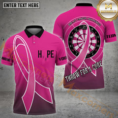 Maxcorners Darts Pink Hope Breast Cancer Awareness Pattern Personalized Name, Team Name 3D Shirt