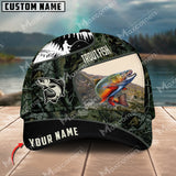 Maxcorners Fishing Personalized Classic 3D Cap (Large Mouth Bass, Walleye, Stripped Bass, Trout, Catfish, Crappie, Salmon, Pike)