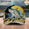 Maxcorners Fishing Gold Splash Camo Bold Catch Personalized Name 3D Cap (12 Fish Species)