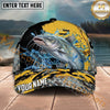 Maxcorners Fishing Gold Splash Camo Bold Catch Personalized Name 3D Cap (12 Fish Species)