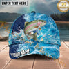Maxcorners Fishing Ocean Wave Splash Personalized Name 3D Cap (12 Fish Species)