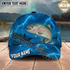 Maxcorners Fishing Storm Lightning Trophy Catch Personalized Name 3D Cap (12 Fish Species)