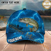 Maxcorners Fishing Storm Lightning Trophy Catch Personalized Name 3D Cap (12 Fish Species)