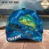 Maxcorners Fishing Storm Lightning Trophy Catch Personalized Name 3D Cap (12 Fish Species)