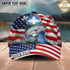 Maxcorners Fishing Patriotic Flag Faith Splash Personalized Name 3D Cap (12 Fish Species)