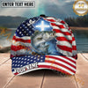Maxcorners Fishing Patriotic Flag Faith Splash Personalized Name 3D Cap (12 Fish Species)