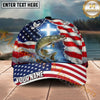 Maxcorners Fishing Patriotic Flag Faith Splash Personalized Name 3D Cap (12 Fish Species)