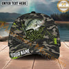 Maxcorners Fishing Camo Reel Legend Graffiti Splash Personalized Name 3D Cap (12 Fish Species)