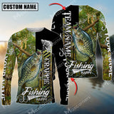 Maxcorner Crappie Fishing Sun Protection Jungle Camo Pattern Personalized Name And Team Name Long Sweat Shirt