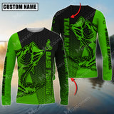 Maxcorne Bass Fishing Green Basic Pattern  Personalized 3D Long Sleeve Shirt