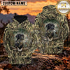 Maxcorners Woodland Camouflage Duck Hunting Dog Personalized Name 3D Hoodie (8 Hunting Dog Options)