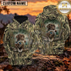 Maxcorners Woodland Camouflage Duck Hunting Dog Personalized Name 3D Hoodie (8 Hunting Dog Options)