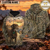 Maxcorners Sunset Reed Field Duck Hunting Personalized Name 3D Hoodie (8 Hunting Dog Options)