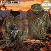 Maxcorners Rustic Leather Camouflage Duck Hunting Personalized Name 3D Hoodie (8 Hunting Dog Options)