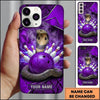 Maxcorners Bowling Phone Case Venomous Cobra Snake Coiled Ball Pins Strike Lightning Bolts Snake Skin Texture Personalized Name Multi Options Cover (7 Colors)
