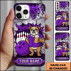 Maxcorners Bowling Phone Case Bulldog Mascot Shirt Holding Beer Mug Ball Pins Graffiti Crack Wall Personalized Name Multi Options Cover (7 Colors)